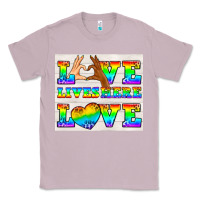 Lilac Western LGBTQ+ Love Lives Here Tumbler Classic Tee - BundleAndBundleShop