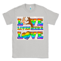 Moon Dust Western LGBTQ+ Love Lives Here Tumbler Classic Tee - BundleAndBundleShop