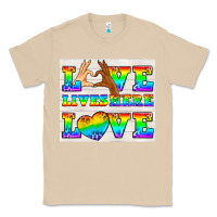 Mushroom Western LGBTQ+ Love Lives Here Tumbler Classic Tee - BundleAndBundleShop