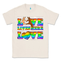 Natural Western LGBTQ+ Love Lives Here Tumbler Classic Tee - BundleAndBundleShop