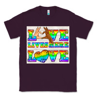 Plum Western LGBTQ+ Love Lives Here Tumbler Classic Tee - BundleAndBundleShop