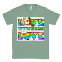 Sage Western LGBTQ+ Love Lives Here Tumbler Classic Tee - BundleAndBundleShop