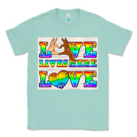 Seafoam Western LGBTQ+ Love Lives Here Tumbler Classic Tee - BundleAndBundleShop