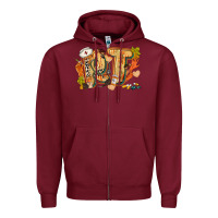 Burgundy fall rt Zipper Hoodie - CowGirlArtShop