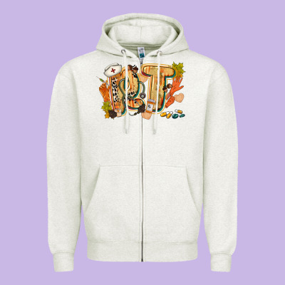 Fall Rt Zipper Hoodie Designed By Cowgirlartshop