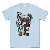 Dusty Blue love caravan Classic Tee - CowhideDigitalArt