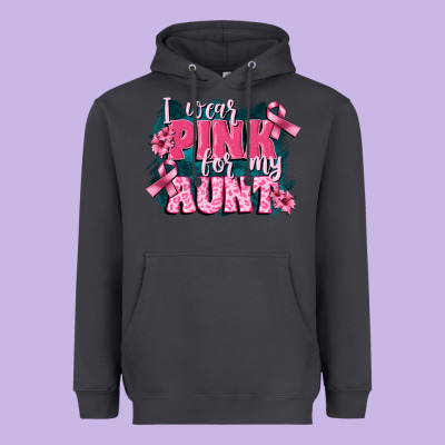 I Wear Pink For My Aunt Heavyweight Hoodie Designed By Fadigitalartstudio