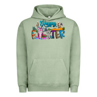 Pigment Oil Green happy easter coffee Urban Hoodie - CowhideDigitalArt