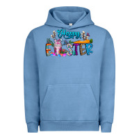 Pigment Pebble Blue happy easter coffee Urban Hoodie - CowhideDigitalArt