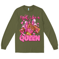 Army Green Survivor queen Breast Cancer afro girl sneakers Long Sleeve Tee - RanaPortraitStore