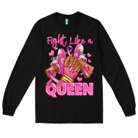 Black Survivor queen Breast Cancer afro girl sneakers Long Sleeve Tee - RanaPortraitStore