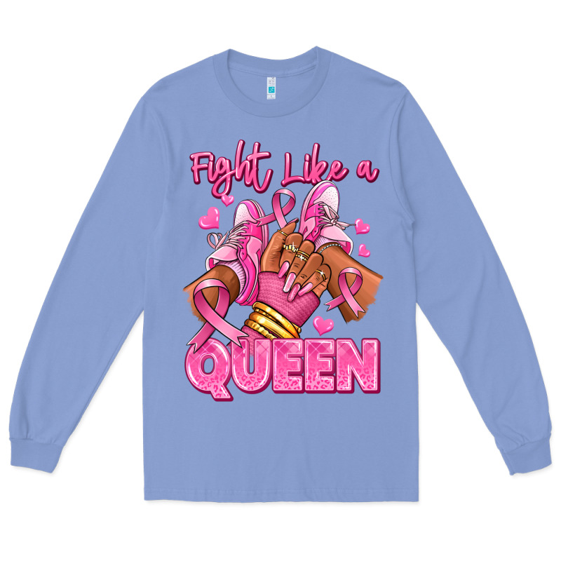 Survivor Queen Breast Cancer Afro Girl Sneakers Long Sleeve Tee by RanaPortraitStore | Teevron