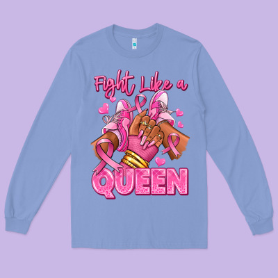 Survivor Queen Breast Cancer Afro Girl Sneakers Long Sleeve Tee Designed By Ranaportraitstore