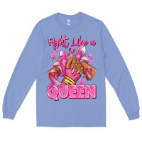 Colony Blue Survivor queen Breast Cancer afro girl sneakers Long Sleeve Tee - RanaPortraitStore