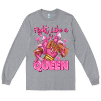 Heather Grey Survivor queen Breast Cancer afro girl sneakers Long Sleeve Tee - RanaPortraitStore