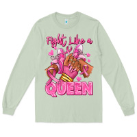 Matcha Survivor queen Breast Cancer afro girl sneakers Long Sleeve Tee - RanaPortraitStore