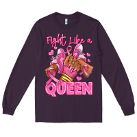 Plum Survivor queen Breast Cancer afro girl sneakers Long Sleeve Tee - RanaPortraitStore
