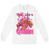White Survivor queen Breast Cancer afro girl sneakers Long Sleeve Tee - RanaPortraitStore