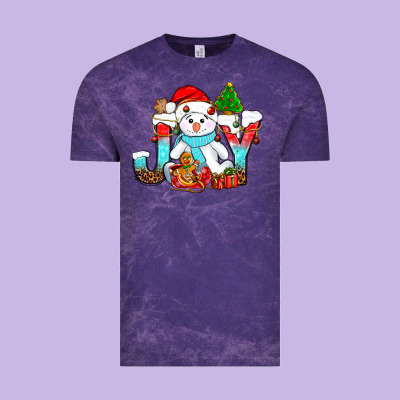 Joy Christmas With Snowman Bbs Vintage Tee Designed By Bundleandbundleshop