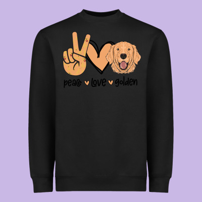 Peace Love Golden Heavyweight Sweatshirt Designed By Bettercallsaul