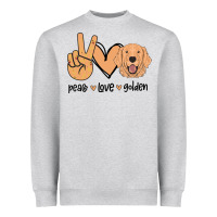 Heather Grey Peace Love Golden Heavyweight Sweatshirt - Bettercallsaul