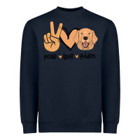 Navy Peace Love Golden Heavyweight Sweatshirt - Bettercallsaul
