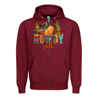 Burgundy howdy fall Zipper Hoodie - CowGirlArtShop