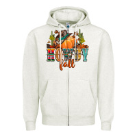 Oatmeal Heather howdy fall Zipper Hoodie - CowGirlArtShop