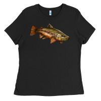 Black brown trout Ladies Tee - LillyAllenDesigns