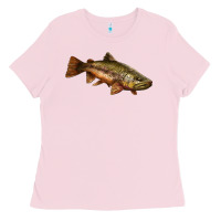 Bubblegum Pink brown trout Ladies Tee - LillyAllenDesigns