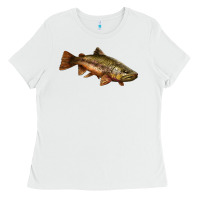 White brown trout Ladies Tee - LillyAllenDesigns
