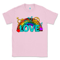 Bubblegum Pink Western LGBTQ+ Love Rainbow Classic Tee - BundleAndBundleShop