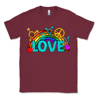 Burgundy Western LGBTQ+ Love Rainbow Classic Tee - BundleAndBundleShop