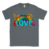Charcoal Heather Western LGBTQ+ Love Rainbow Classic Tee - BundleAndBundleShop