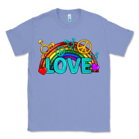 Colony Blue Western LGBTQ+ Love Rainbow Classic Tee - BundleAndBundleShop