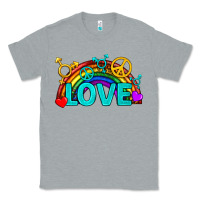 Heather Grey Western LGBTQ+ Love Rainbow Classic Tee - BundleAndBundleShop