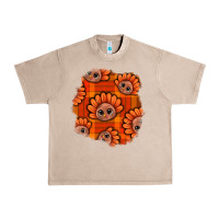 French Oak Thanksgiving Turkey With Tartan Patch Urban Heavy Tee - BundleAndBundleShop
