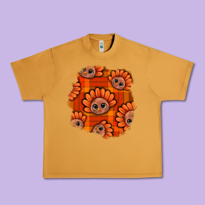 Thanksgiving Turkey With Tartan Patch Urban Heavy Tee Designed By Bundleandbundleshop