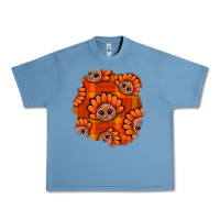 Pebble Blue Thanksgiving Turkey With Tartan Patch Urban Heavy Tee - BundleAndBundleShop