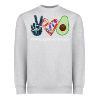 Heather Grey PEACE LOVE AVOCADOS Heavyweight Sweatshirt - Bettercallsaul