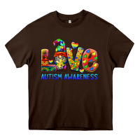 Chocolate Brown autism awareness love Heavy Core Tee - BarkalooDesign