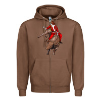 Chestnut santa riding a bull Zipper Hoodie - CowGirlArtShop