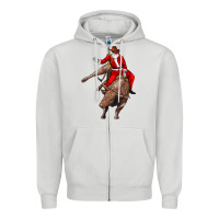 Dove Grey santa riding a bull Zipper Hoodie - CowGirlArtShop