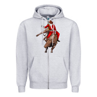 Heather Grey santa riding a bull Zipper Hoodie - CowGirlArtShop