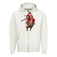 Oatmeal Heather santa riding a bull Zipper Hoodie - CowGirlArtShop