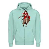 Seafoam santa riding a bull Zipper Hoodie - CowGirlArtShop