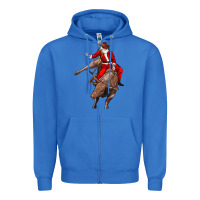 True Royal santa riding a bull Zipper Hoodie - CowGirlArtShop