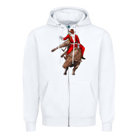 White santa riding a bull Zipper Hoodie - CowGirlArtShop