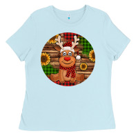 Cute Reindeer Christmas Ladies Tee | Teevron
