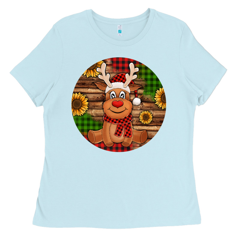 Cute Reindeer Christmas Ladies Tee by Jasminsmagicworld | Teevron